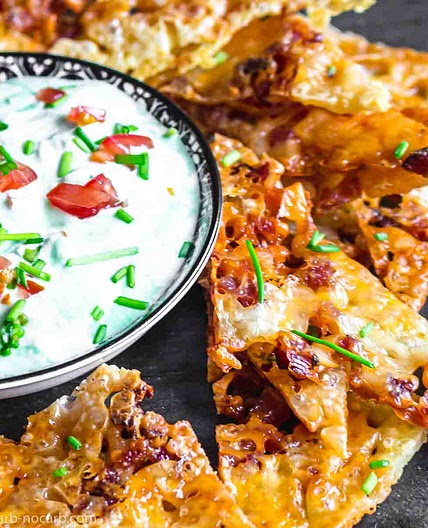 Homemade Keto Cheese Bacon Nachos Chips Recipe