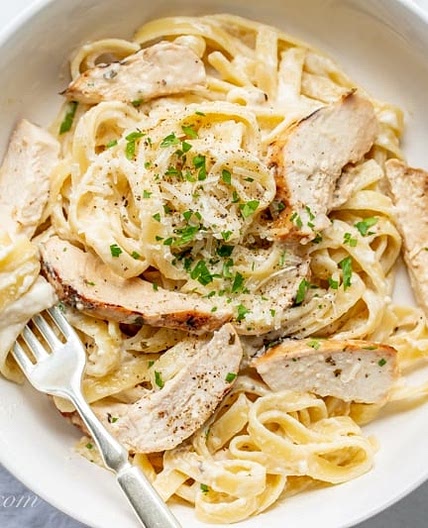 Grilled Chicken Fettuccine Alfredo