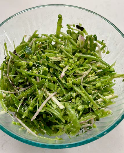 Sugar Snap Pea Salad with Miso Dressing