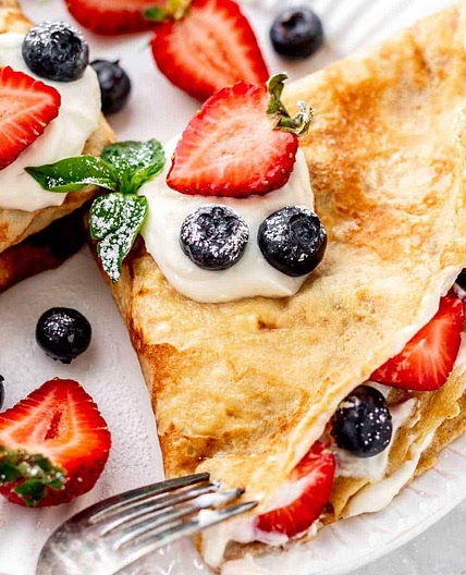 Healthy Crepe Recipe with Almond Milk {Dairy-Free}