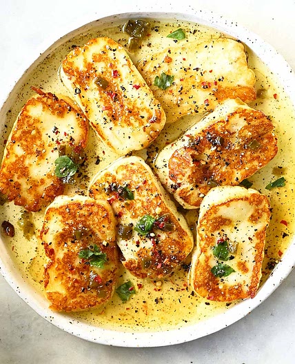 Pan-Fried Halloumi with Peppered Honey