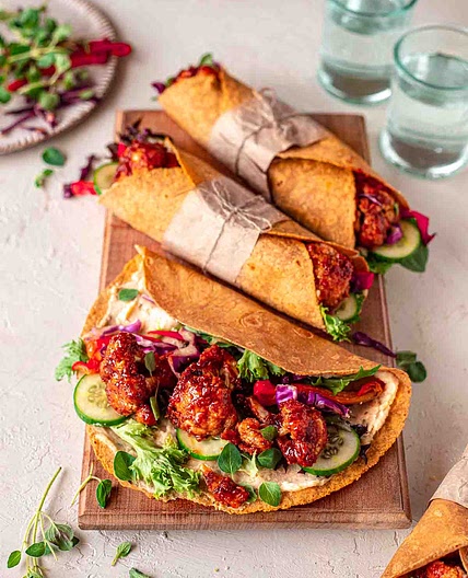 Maple BBQ Cauliflower Wraps