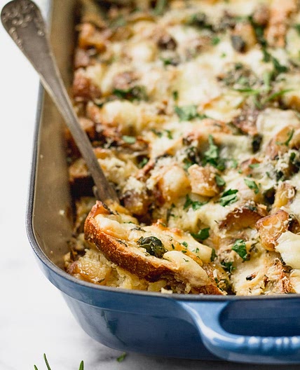 Overnight Vegetarian Breakfast Strata with Potatoes and Fontina