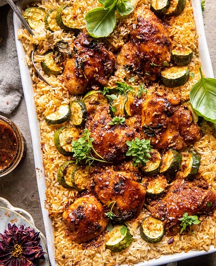 One Pan Chipotle Honey Chicken and Rice