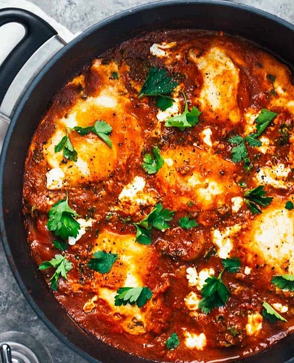 One Pot Spicy Eggs and Potatoes