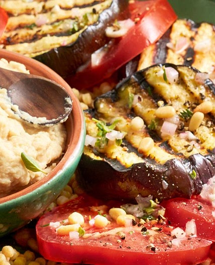 Greek-Style Grilled Eggplant-Steak Supper