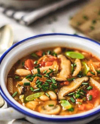 Shiitake & Mac Minestrone Soup