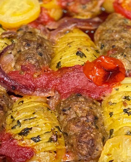 Turkish Meatballs with Hasselback Potatoes