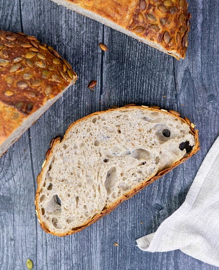 Buckwheat Sourdough with Pumpkin Seeds
