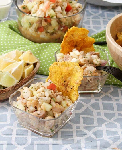 Pescado y Camarones Ceviche, Grouper and Shrimp Ceviche
