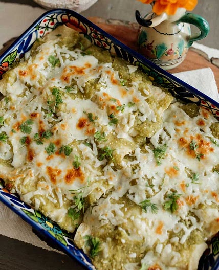 Shrimp Enchiladas with Salsa Verde