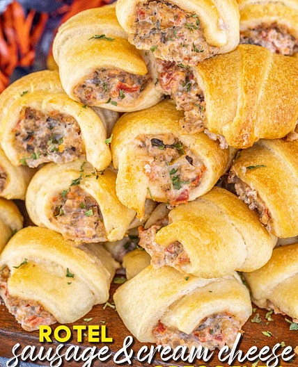 Rotel Sausage & Cream Cheese Crescents