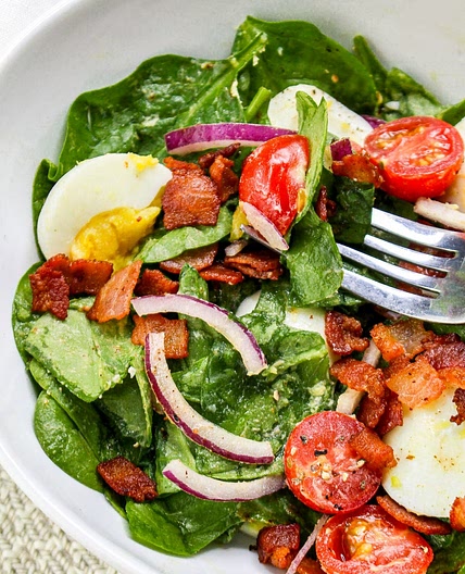 Spinach Salad with Warm Bacon Salad Dressing Recipe