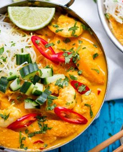Prawn and Mango Curry Noodle Bowl