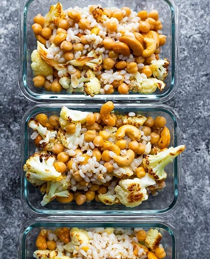 Cauliflower Cashew Lunch Bowls