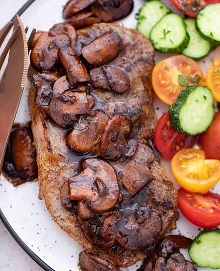Steak and Mushrooms with Balsamic Sauce
