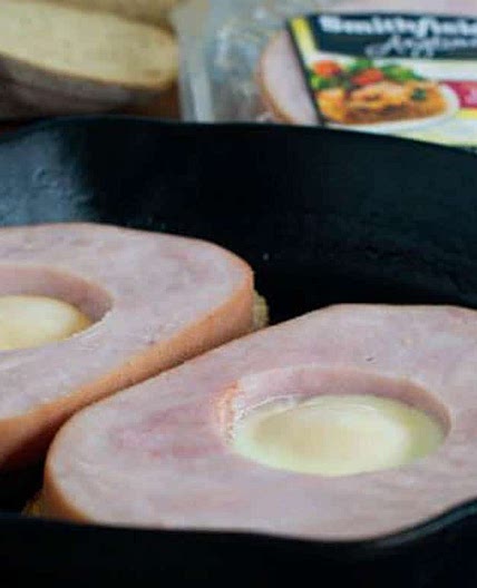 Ham Steak Egg-in-a-Hole