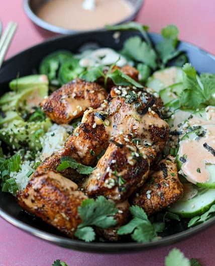 Spicy Salmon Roll Bowls