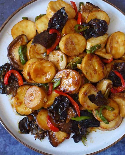 King oyster mushroom with garlic sauce (鱼香杏鲍菇)