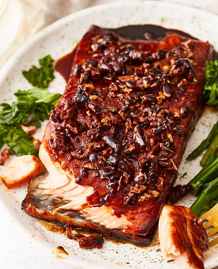 Bourbon Brown Sugar Glazed Salmon Recipe