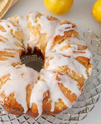 Glazed Lemon Pull-Apart Bread (Bread Machine Dough)