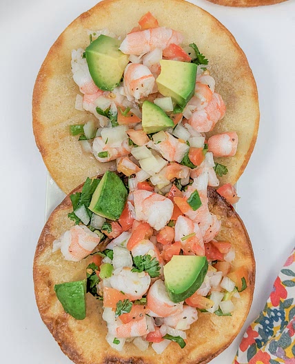 Ceviche de Camaron Tostada