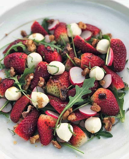Summer Strawberry Salad with Bocconcini and Rocket