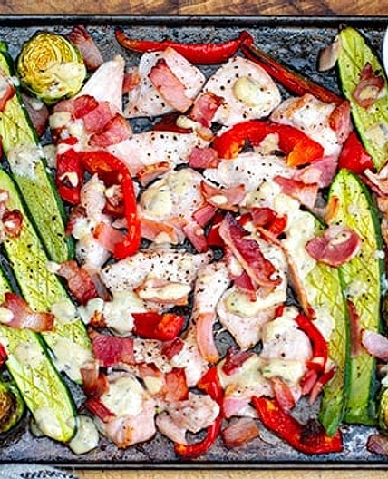 Caesar Chicken Sheet Pan Dinner (Paleo, Whole30, Keto)