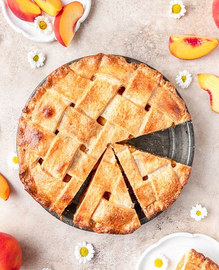Bourbon Peach Pie with Brown Butter Pie Crust