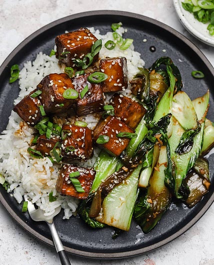 Crispy Oven-Roasted Tofu with Sweet, Spicy Glaze