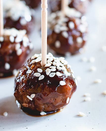 Sticky Asian Meatball Appetizers