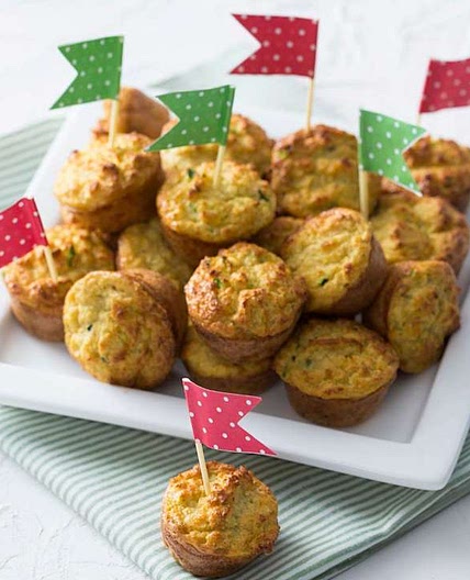 Zucchini, ham and corn bites