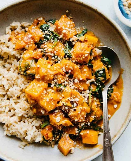 Vegan Butternut Squash Curry with Spinach