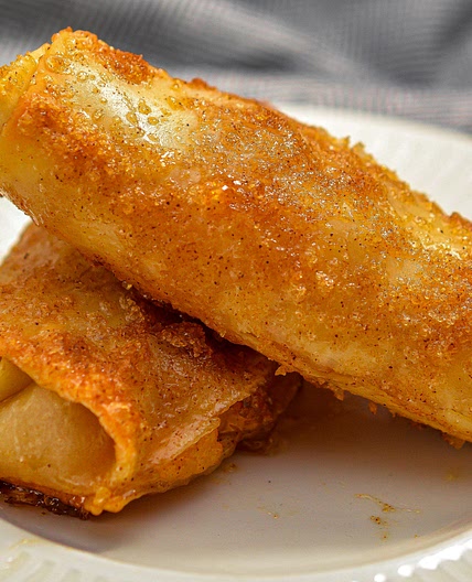 Peach Cobbler Egg Rolls