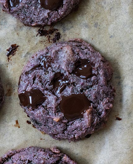 Purple Sweet Potato Cookies With Chocolate Chips (vegan)