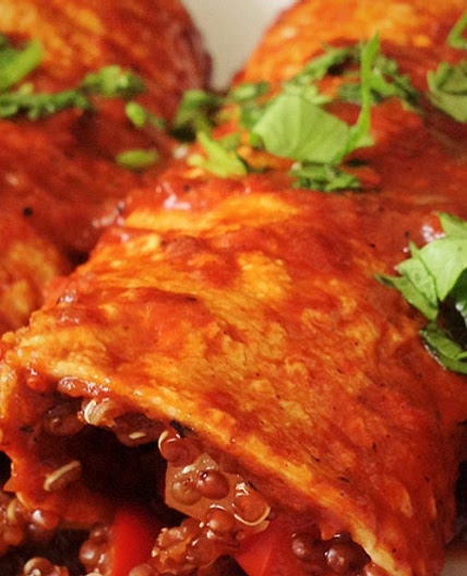 Red Quinoa Enchiladas Rojas