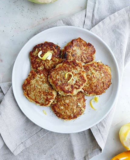 Lemon Dill Kohlrabi Fritters