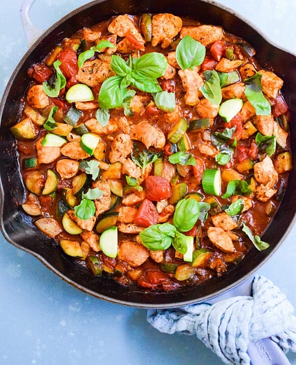 Easy Italian Chicken Zucchini Skillet (with Tomatoes)