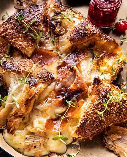 Prosciutto Wrapped Baked Brie in Pastry