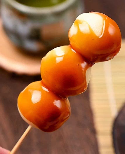 Easy Tofu Mitarashi Dango (Japanese Rice Dumplings with Sweet Soy Glaze)