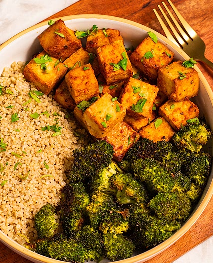 Savory and crispy oven baked tofu