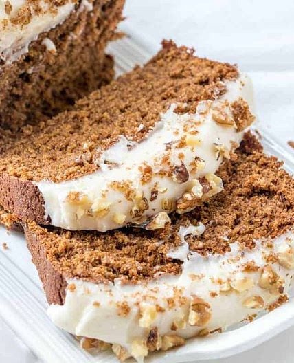 Copycat Starbuck's Gingerbread Loaf with Cream Cheese Frosting