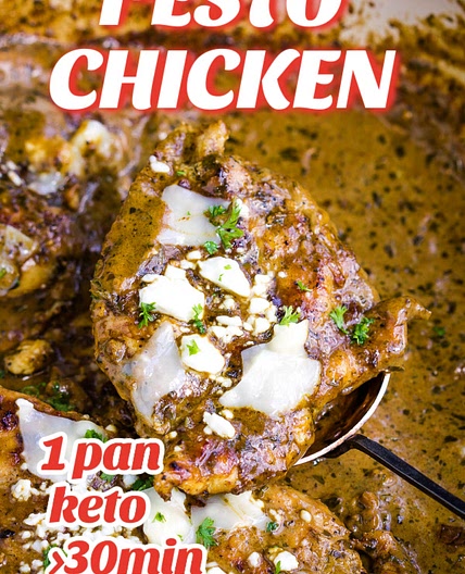 ONE PAN KETO PESTO CHICKEN