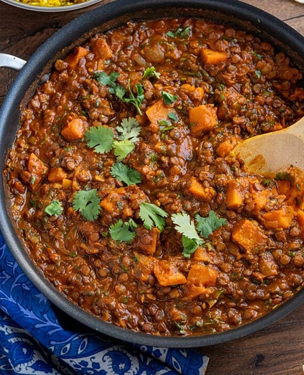 Roasted Butternut Squash and Lentil Curry