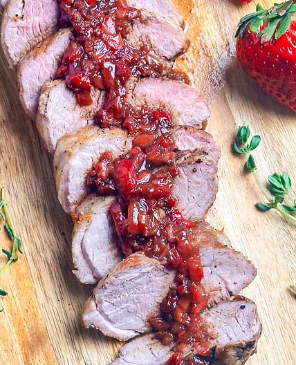 Pork Tenderloin with Strawberry Balsamic Sauce Recipe