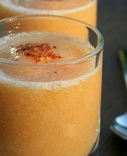 Verrines de smoothie épicé melon-granny