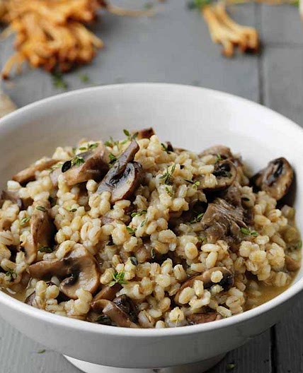 Risoto de cevadinha com cogumelos