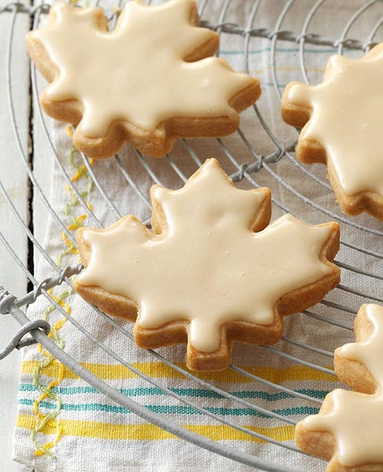 Glazed Maple Shortbread Cookies