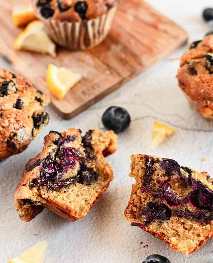 Gluten free lemon blueberry muffins