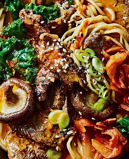Korean-style beef noodle bowl